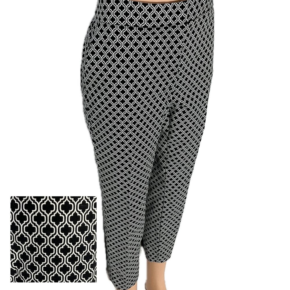 Willi Smith Size 8 Capri Black & White Dress Pants Womens